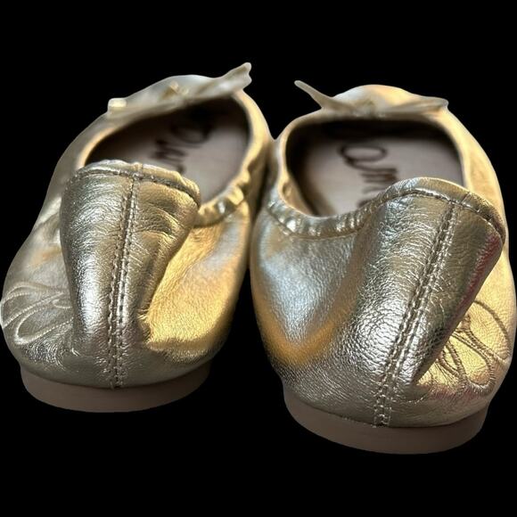 EUC $130 Sam Edelman ICON Metallic Gold Felicia Ballet Flat size 9.5 - Picture 6 of 9